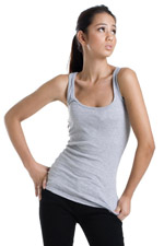 2x1 Rib U-Neck Tank Heather Grey