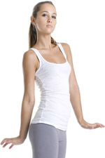 2x1 Rib U-Neck Tank White