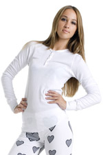 Unisex Baby Thermal Long Sleeve Henley (White)