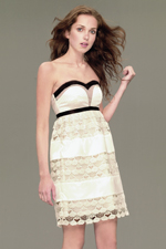 Swan lace strapless dress