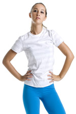 Sheer Jersey Short Sleeve Summer T (White/Ash Stripes)